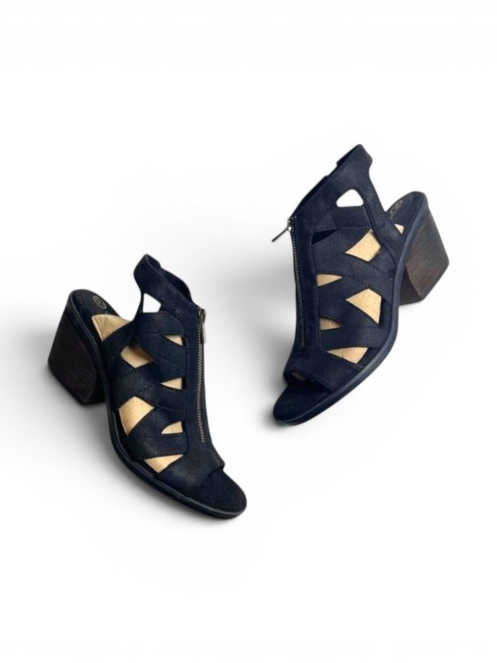 BELLA VITA Jovanah Block Heel Black Sandals, Size 9